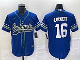 Men's Seattle Seahawks #16 Tyler Lockett Royal Throwback Cool Base Stitched Baseball Jersey,baseball caps,new era cap wholesale,wholesale hats